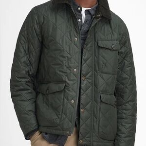 Men's Barbour Horny Quilted Green Jacket Medium